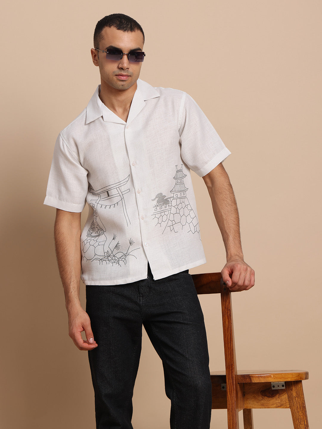 Men’s Cuban Collar Print Shirts