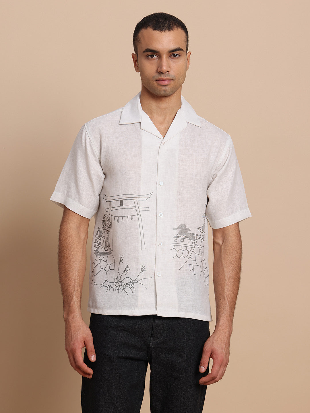Men’s Cuban Collar Print Shirts