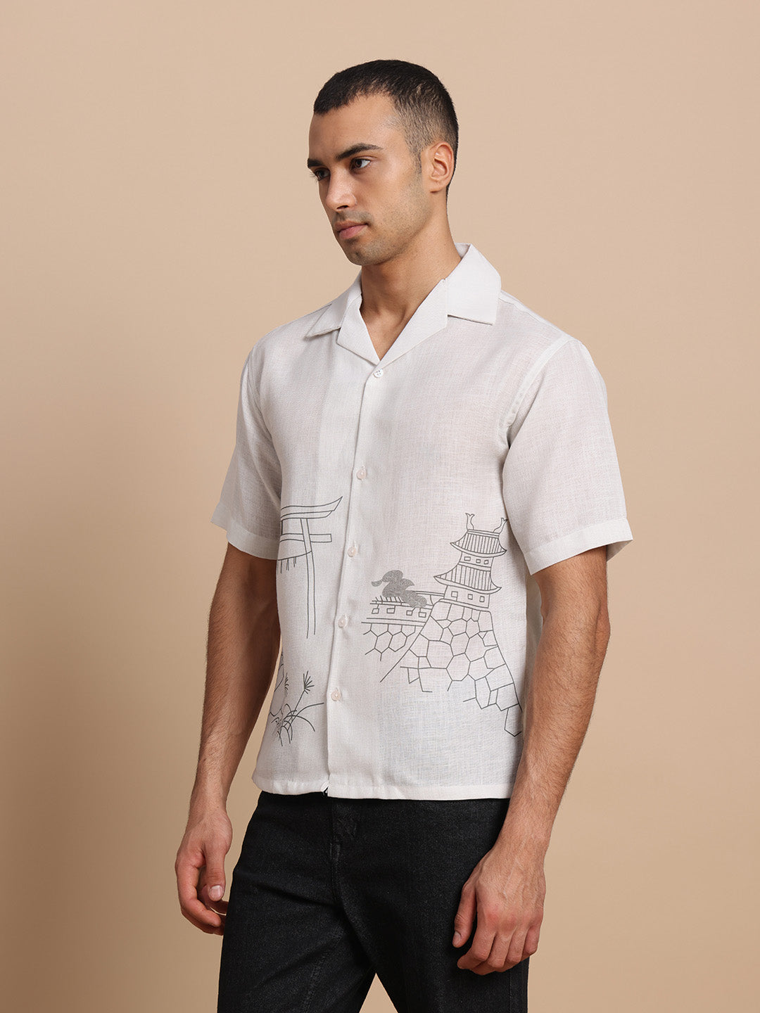 Men’s Cuban Collar Print Shirts