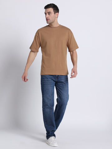 Drop Shoulder French Terry Cotton T-Shirt