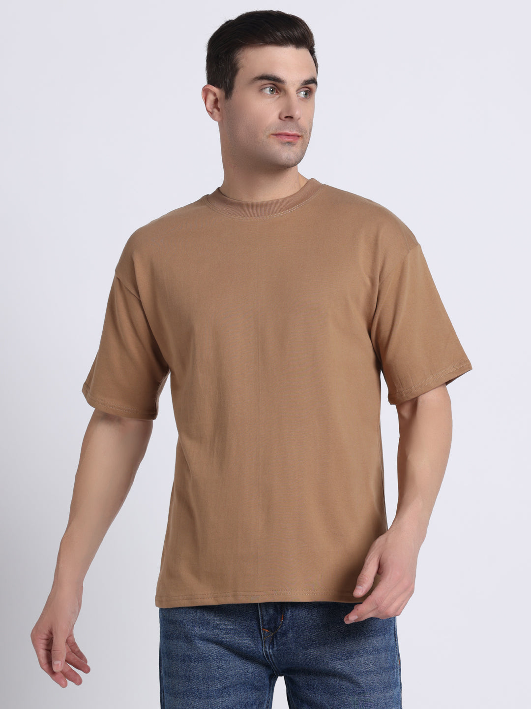 Drop Shoulder French Terry Cotton T-Shirt