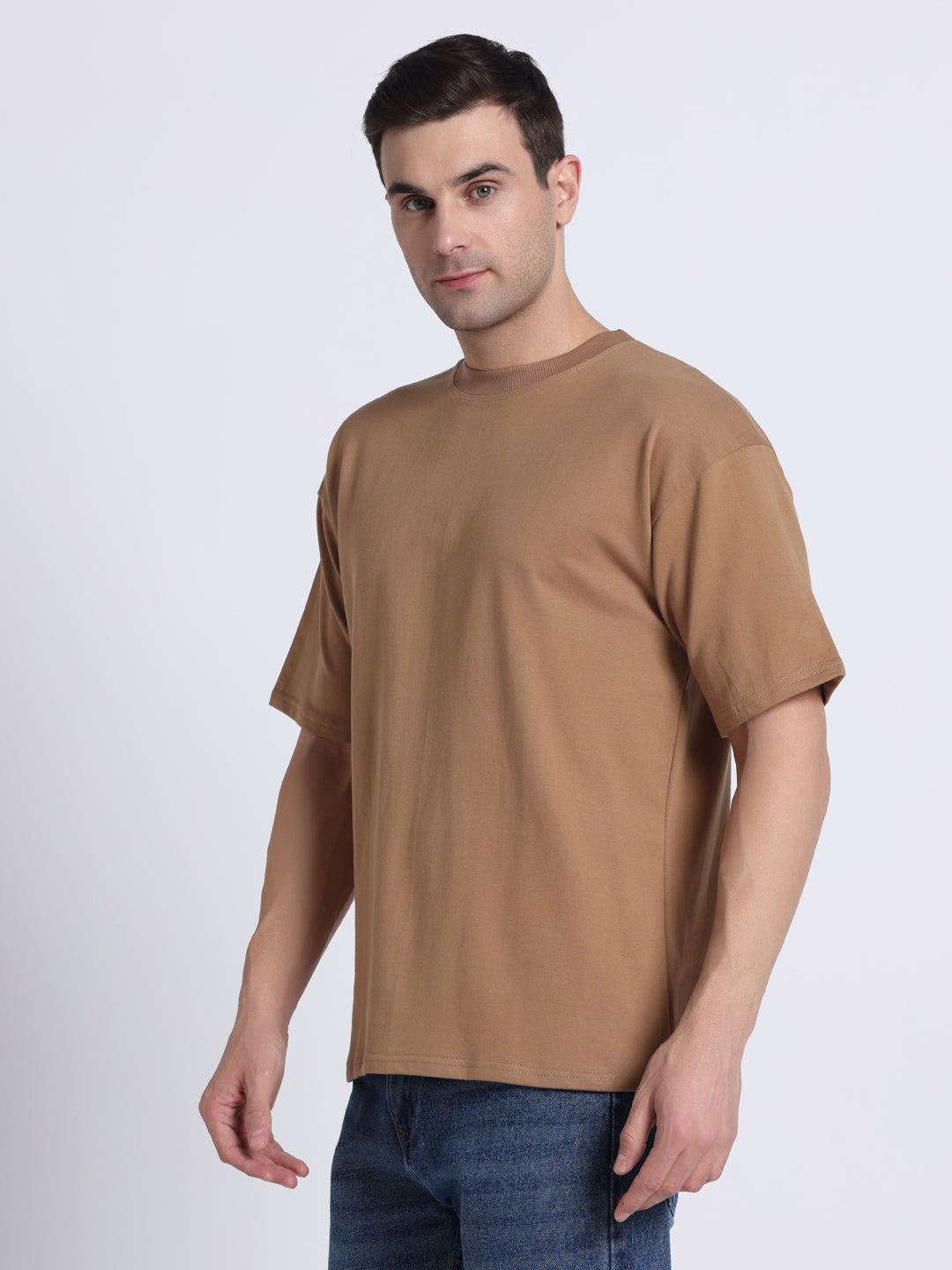 Drop Shoulder French Terry Cotton T-Shirt