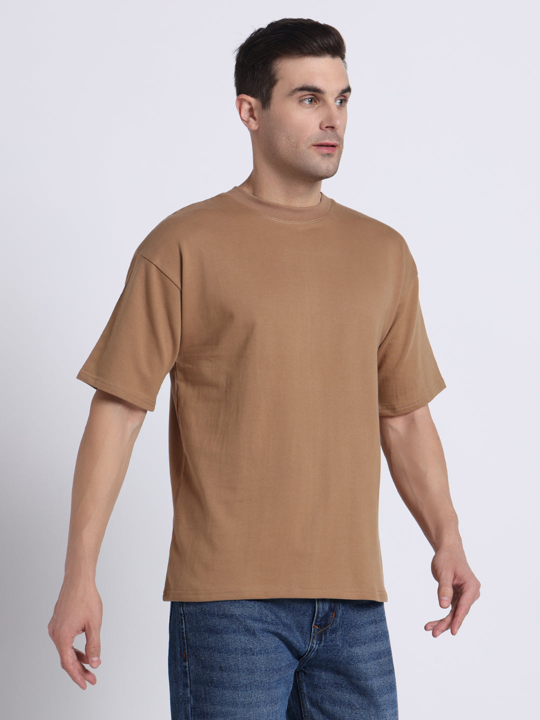 Drop Shoulder French Terry Cotton T-Shirt