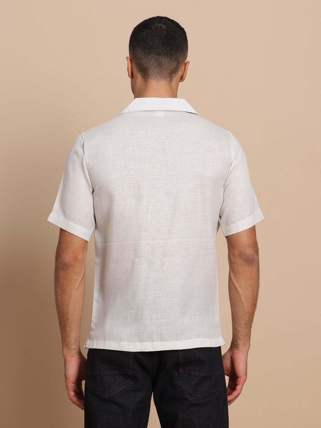 Cuban Collar Shirts Sky blue print