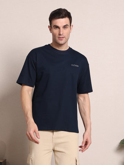 Men's Oversized French Terry T-Shirt – Dark Blue