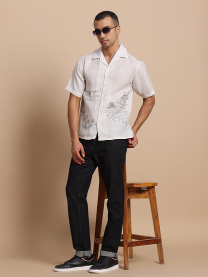 Men’s Cuban Collar Print Shirts