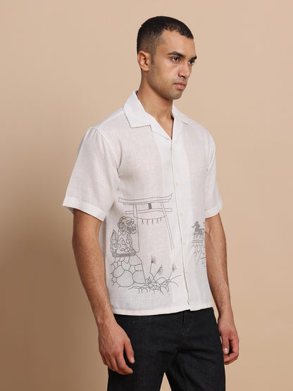 Men’s Cuban Collar Print Shirts