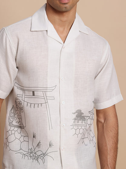 Men’s Cuban Collar Print Shirts